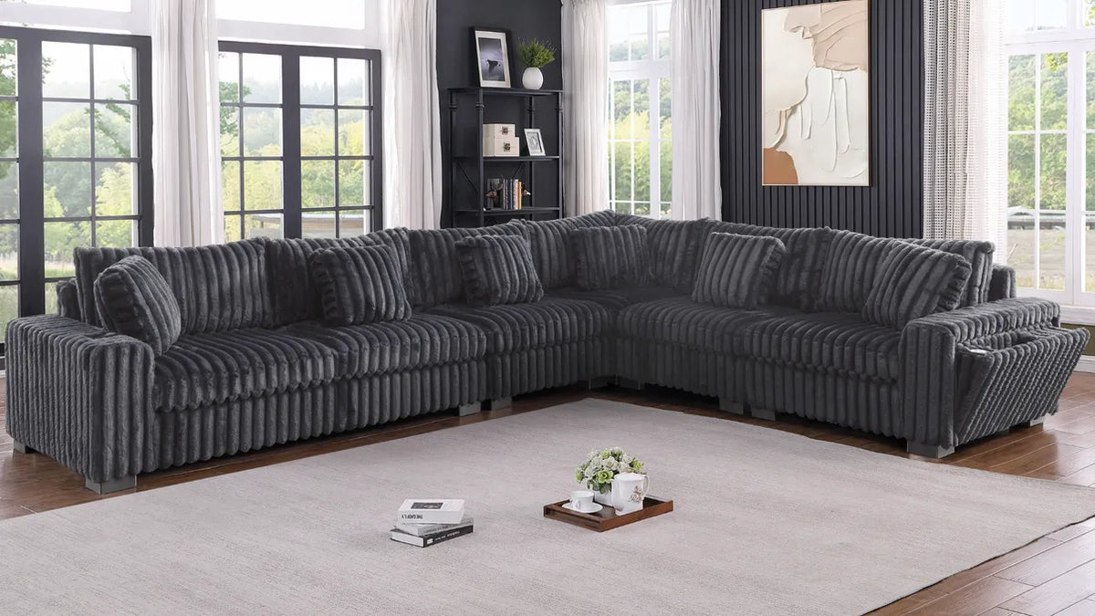 Snuggle Station Grey Sectional by New Era Innovations at Eve Furniture