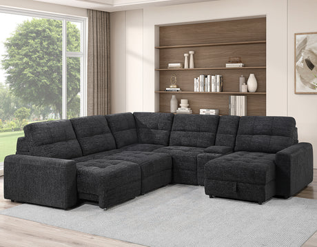 Snyder Black 6-Piece Glider Sectional by Steve Silver at Eve Furniture