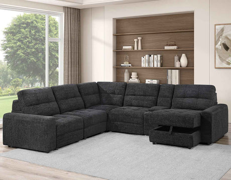 Snyder Black 7-Piece Slider Sectional by Steve Silver at Eve Furniture