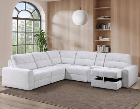 Snyder White 6-Piece Glider Sectional by Steve Silver at Eve Furniture