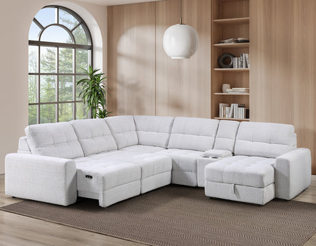 Snyder White 6-Piece Glider Sectional by Steve Silver at Eve Furniture