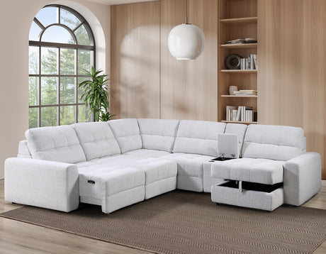 Snyder White 6-Piece Glider Sectional by Steve Silver at Eve Furniture