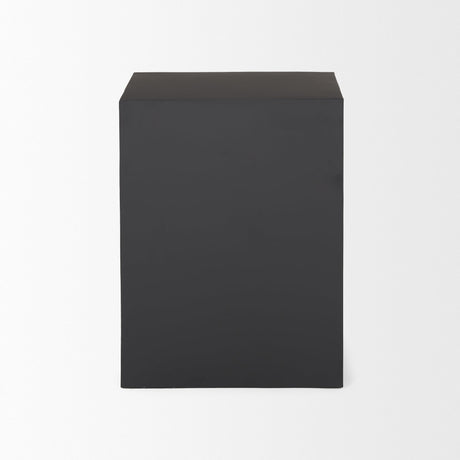 Sobi Matte Black Square Metal Side Table by Mercana at Eve Furniture