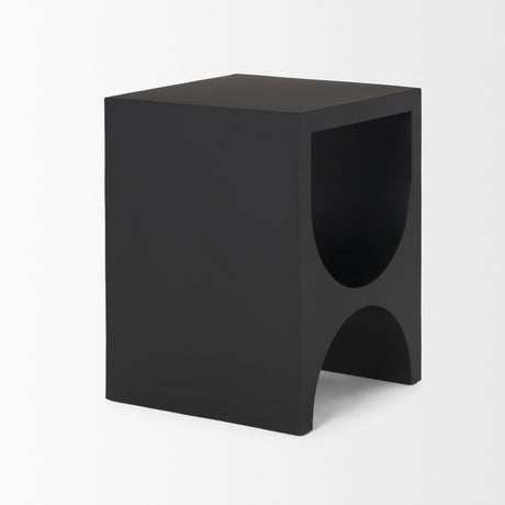 Sobi Matte Black Square Metal Side Table by Mercana at Eve Furniture