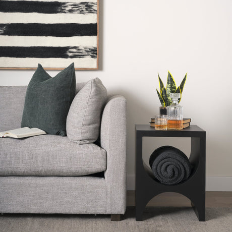 Sobi Matte Black Square Metal Side Table by Mercana at Eve Furniture