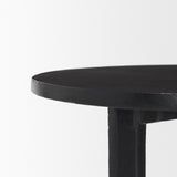 Sobi Textured Matte Black Round Metal Accent Table by Mercana at Eve Furniture