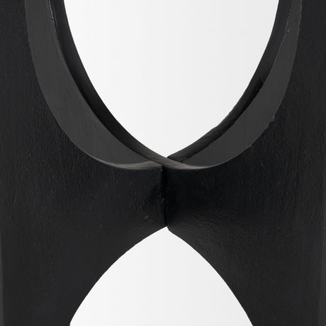 Sobi Textured Matte Black Round Metal Accent Table by Mercana at Eve Furniture