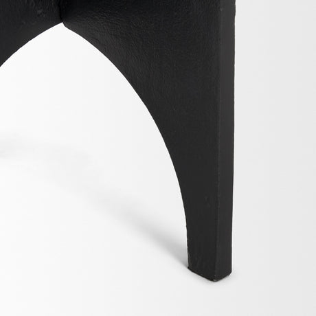 Sobi Textured Matte Black Round Metal Accent Table by Mercana at Eve Furniture