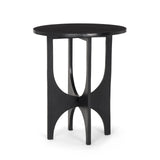 Sobi Textured Matte Black Round Metal Accent Table by Mercana at Eve Furniture