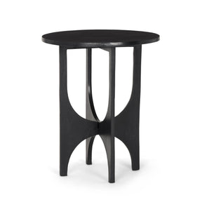 Sobi Textured Matte Black Round Metal Accent Table by Mercana at Eve Furniture