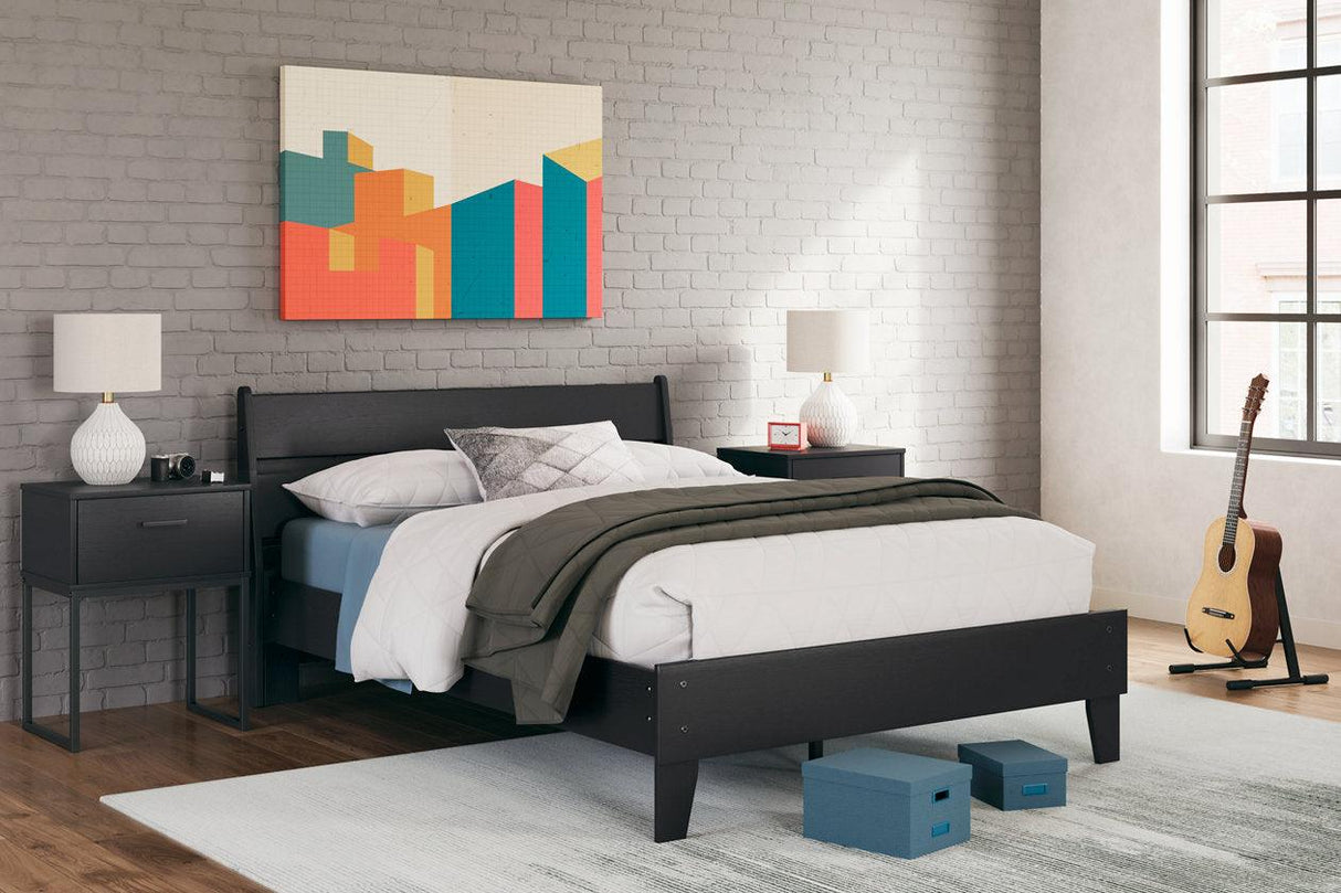 Socalle Black Full Panel Platform Bed by Ashley at Eve Furniture