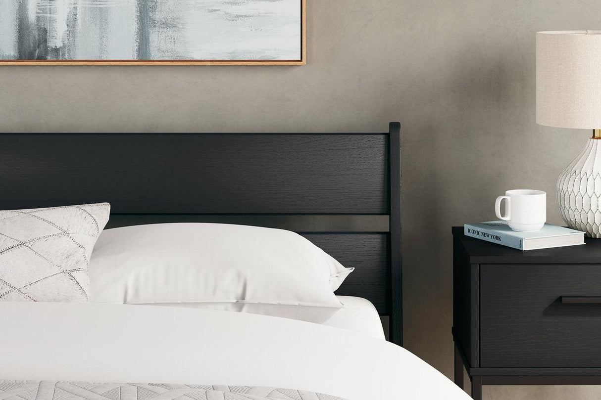 Socalle Black Queen Panel Platform Bed by Ashley at Eve Furniture