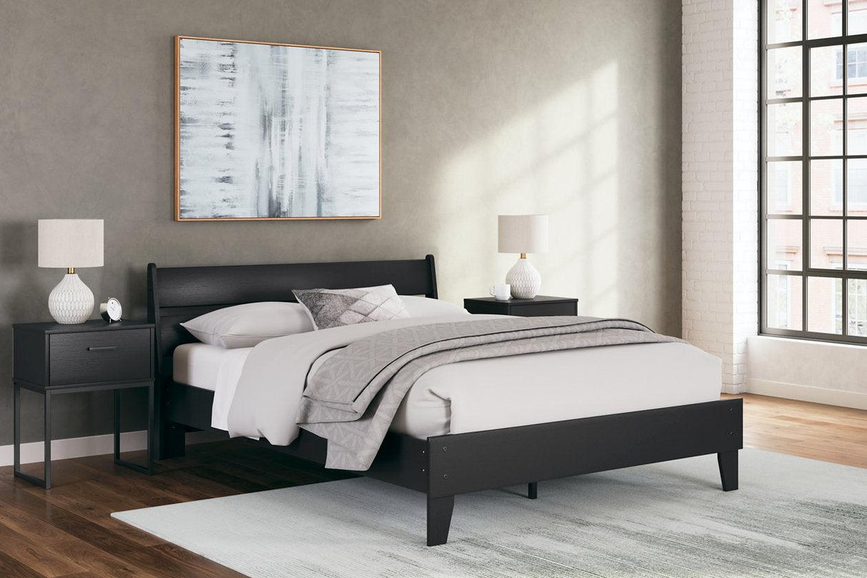 Socalle Black Queen Panel Platform Bed by Ashley at Eve Furniture