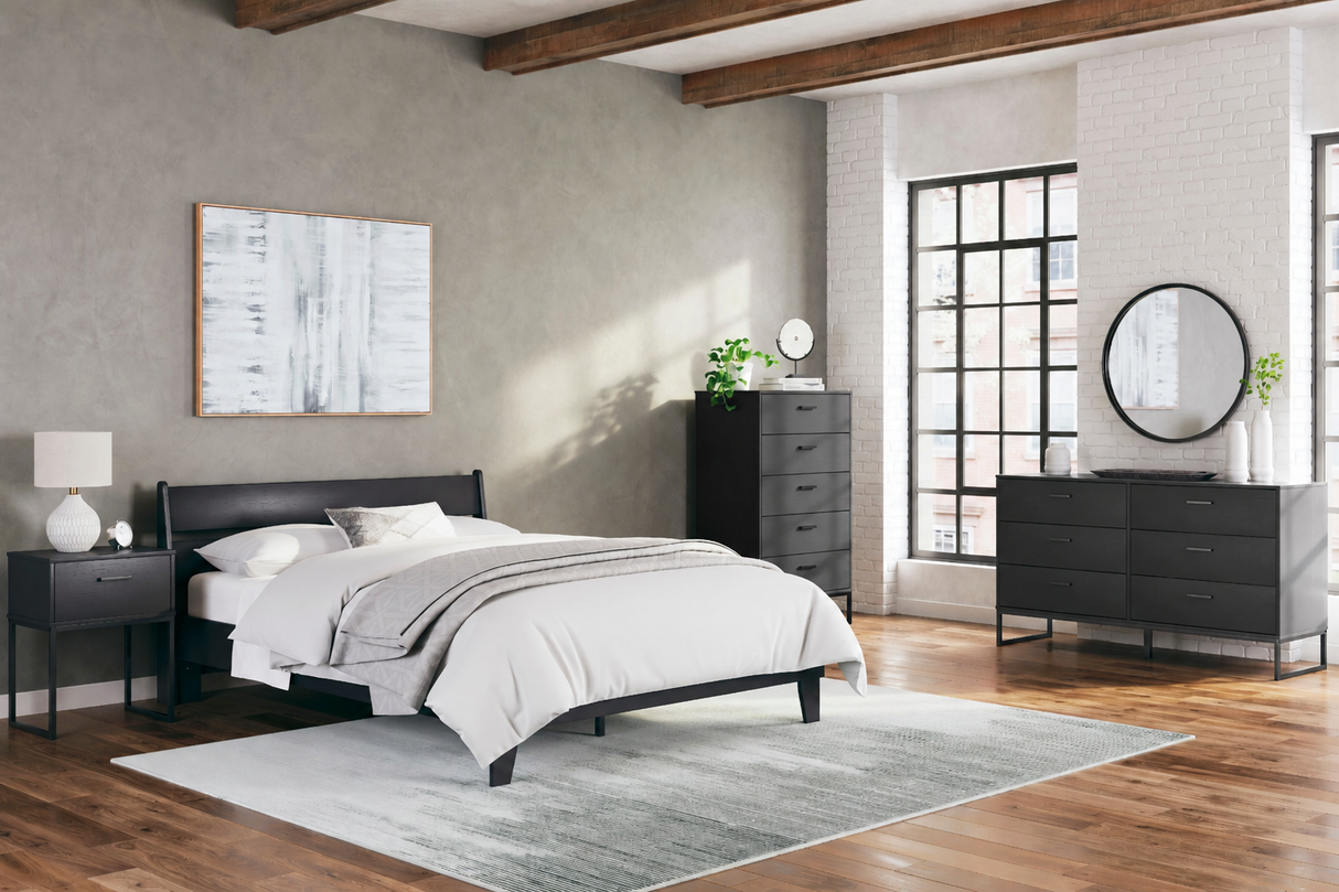 Socalle Black Queen Panel Platform Bedroom Set by Ashley at Eve Furniture