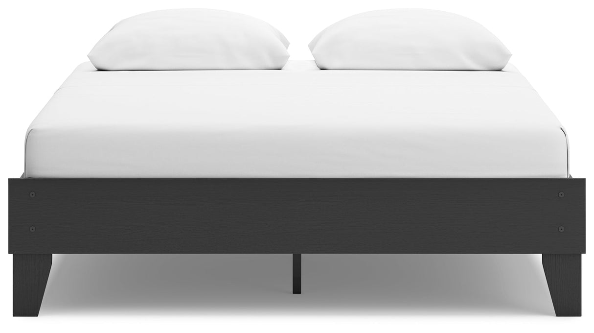 Socalle Black Queen Platform Base Bed by Ashley at Eve Furniture
