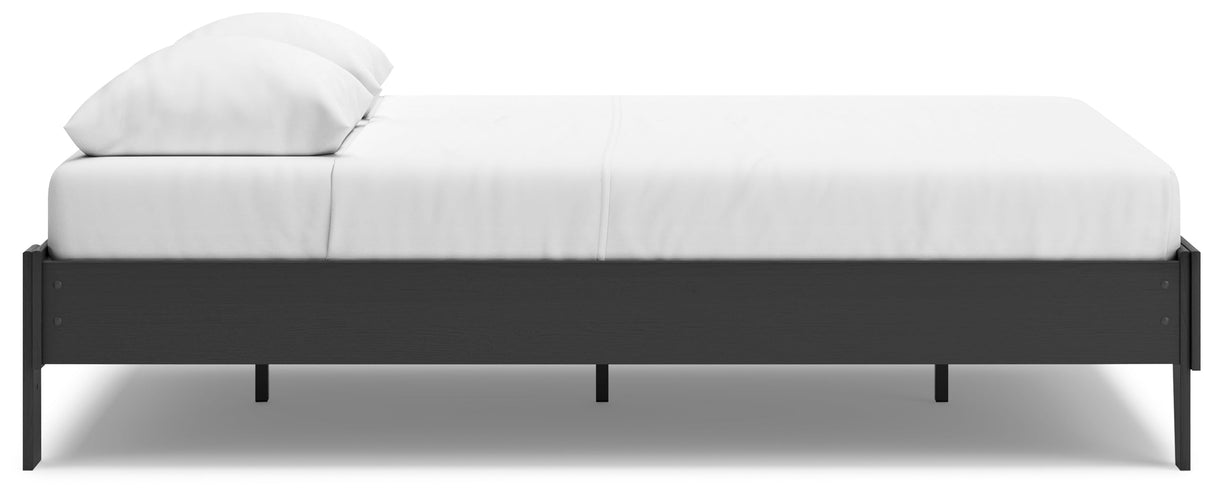 Socalle Black Queen Platform Base Bed by Ashley at Eve Furniture
