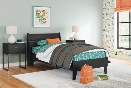 Socalle Black Twin Panel Platform Bed by Ashley at Eve Furniture
