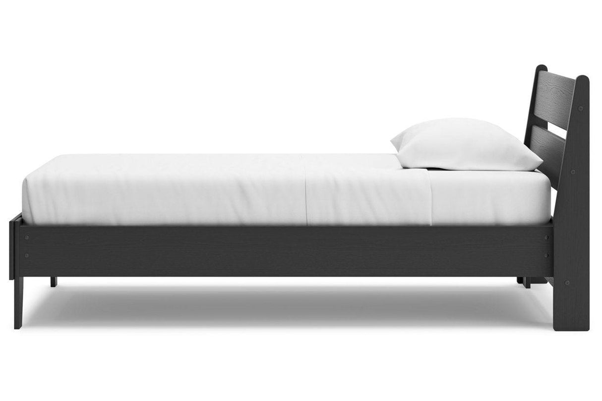 Socalle Black Twin Panel Platform Bed by Ashley at Eve Furniture
