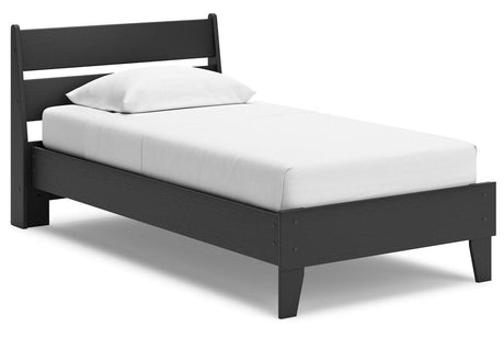 Socalle Black Twin Panel Platform Bed by Ashley at Eve Furniture