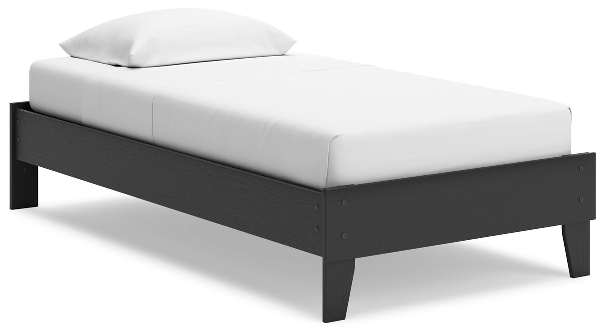 Socalle Black Twin Platform Bed