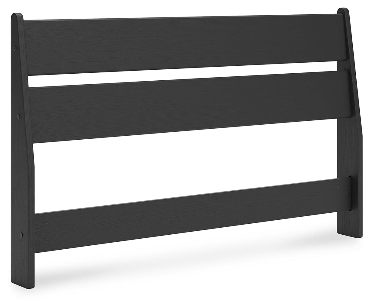 Socalle Full Panel Headboard with 2 Nightstands in Black