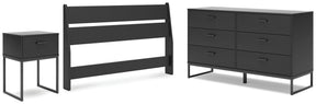 Socalle Full Panel Headboard with Dresser and Nightstand in Black by Ashley at Eve Furniture