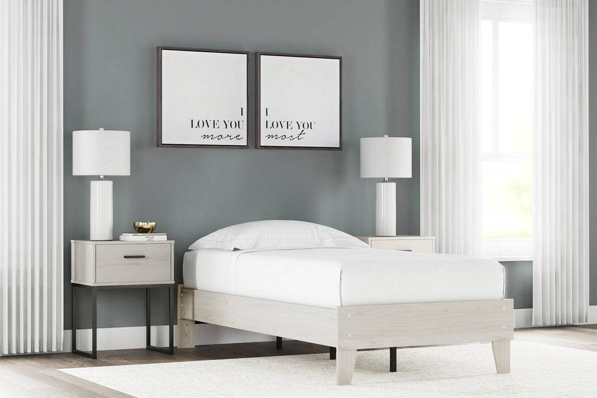 Socalle Light Natural Twin Platform Base Bed by Ashley at Eve Furniture