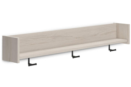 Socalle Light Natural Wall Mounted Coat Rack with Shelf by Ashley at Eve Furniture