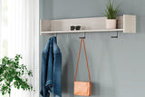 Socalle Light Natural Wall Mounted Coat Rack with Shelf by Ashley at Eve Furniture