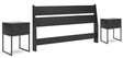 Socalle Queen Panel Headboard with 2 Nightstands in Black by Ashley at Eve Furniture