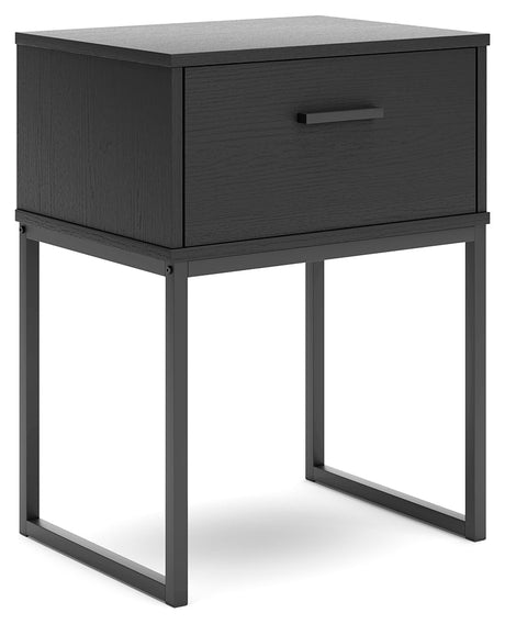 Socalle Queen Panel Headboard with 2 Nightstands in Black