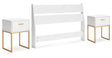 Socalle Queen Panel Headboard with 2 Nightstands in Two-tone by Ashley at Eve Furniture