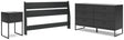 Socalle Queen Panel Headboard with Dresser and Nightstand in Black by Ashley at Eve Furniture