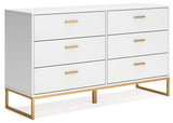 Socalle Queen Panel Headboard with Dresser and Nightstand in Two-tone by Ashley at Eve Furniture