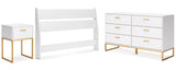 Socalle Queen Panel Headboard with Dresser and Nightstand in Two-tone by Ashley at Eve Furniture
