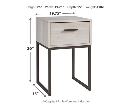 Socalle Queen Platform Bed with 2 Nightstands in Light Natural by Ashley at Eve Furniture