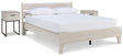 Socalle Queen Platform Bed with 2 Nightstands in Light Natural by Ashley at Eve Furniture
