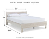 Socalle Queen Platform Bed with 2 Nightstands in Light Natural