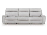 Social Pointe Pearl/Ash 3-Piece Dual Power Reclining Modular Sofa by Ashley at Eve Furniture