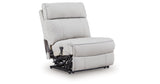 Social Pointe Pearl/Ash 5-Piece Reclining Sectional with Storage Consoles by Ashley at Eve Furniture