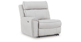 Social Pointe Pearl/Ash 5-Piece Reclining Sectional with Storage Consoles by Ashley at Eve Furniture