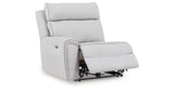 Social Pointe Pearl/Ash 5-Piece Reclining Sectional with Storage Consoles by Ashley at Eve Furniture