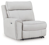 Social Pointe Pearl/Ash 5-Piece Reclining Sectional with Storage Consoles by Ashley at Eve Furniture