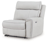 Social Pointe Pearl/Ash 5-Piece Reclining Sectional with Storage Consoles by Ashley at Eve Furniture