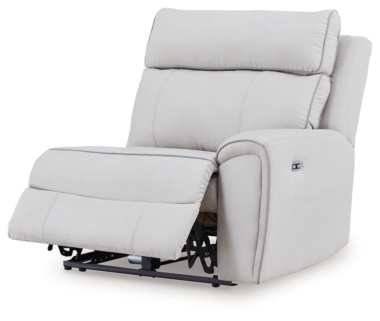 Social Pointe Pearl/Ash 7-Piece Reclining Sectional with Storage Consoles by Ashley at Eve Furniture