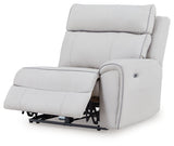 Social Pointe Pearl/Ash 7-Piece Reclining Sectional with Storage Consoles by Ashley at Eve Furniture