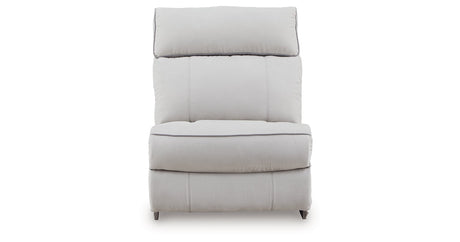 Social Pointe Pearl/Ash 7-Piece Reclining Sectional with Storage Consoles by Ashley at Eve Furniture