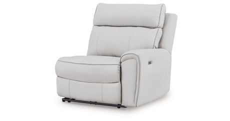 Social Pointe Pearl/Ash 7-Piece Reclining Sectional with Storage Consoles by Ashley at Eve Furniture