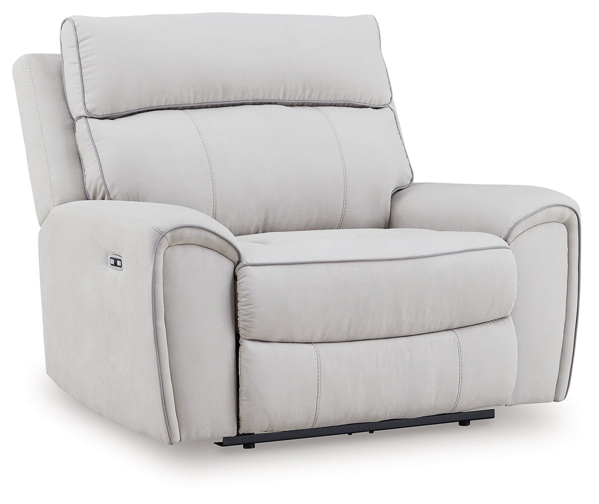 Social Pointe Pearl/Ash Dual Power Recliner with Adjustable Headrest by Ashley at Eve Furniture