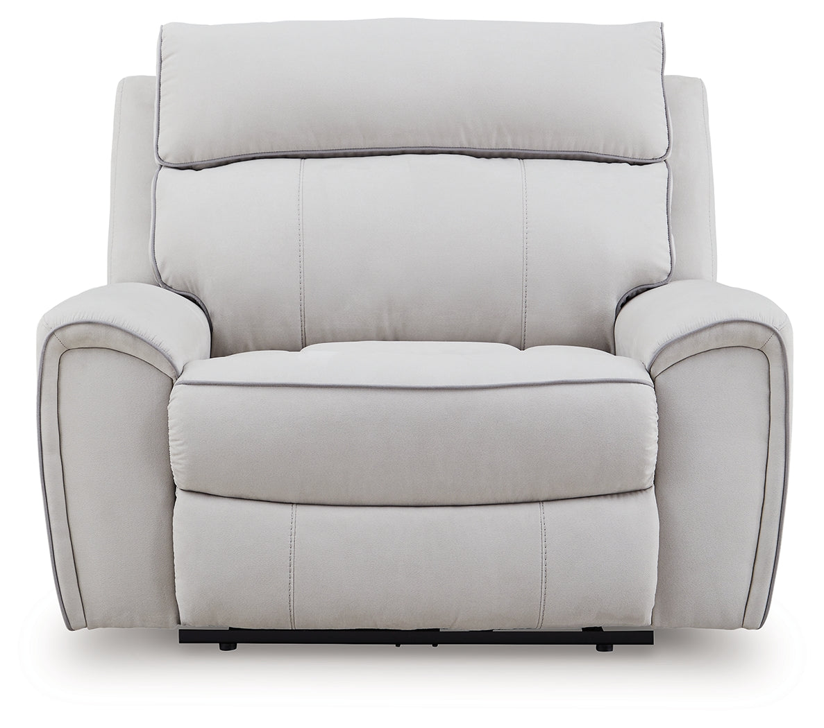 Social Pointe Pearl/Ash Dual Power Recliner with Adjustable Headrest by Ashley at Eve Furniture